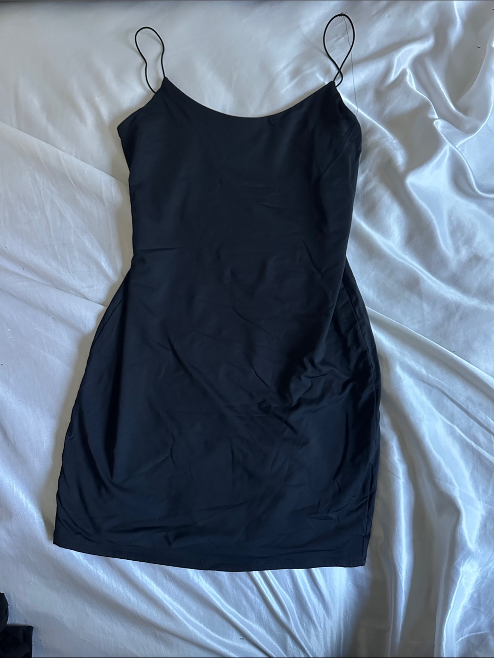 Garage Black Slip Mini Dress with Spaghetti Straps